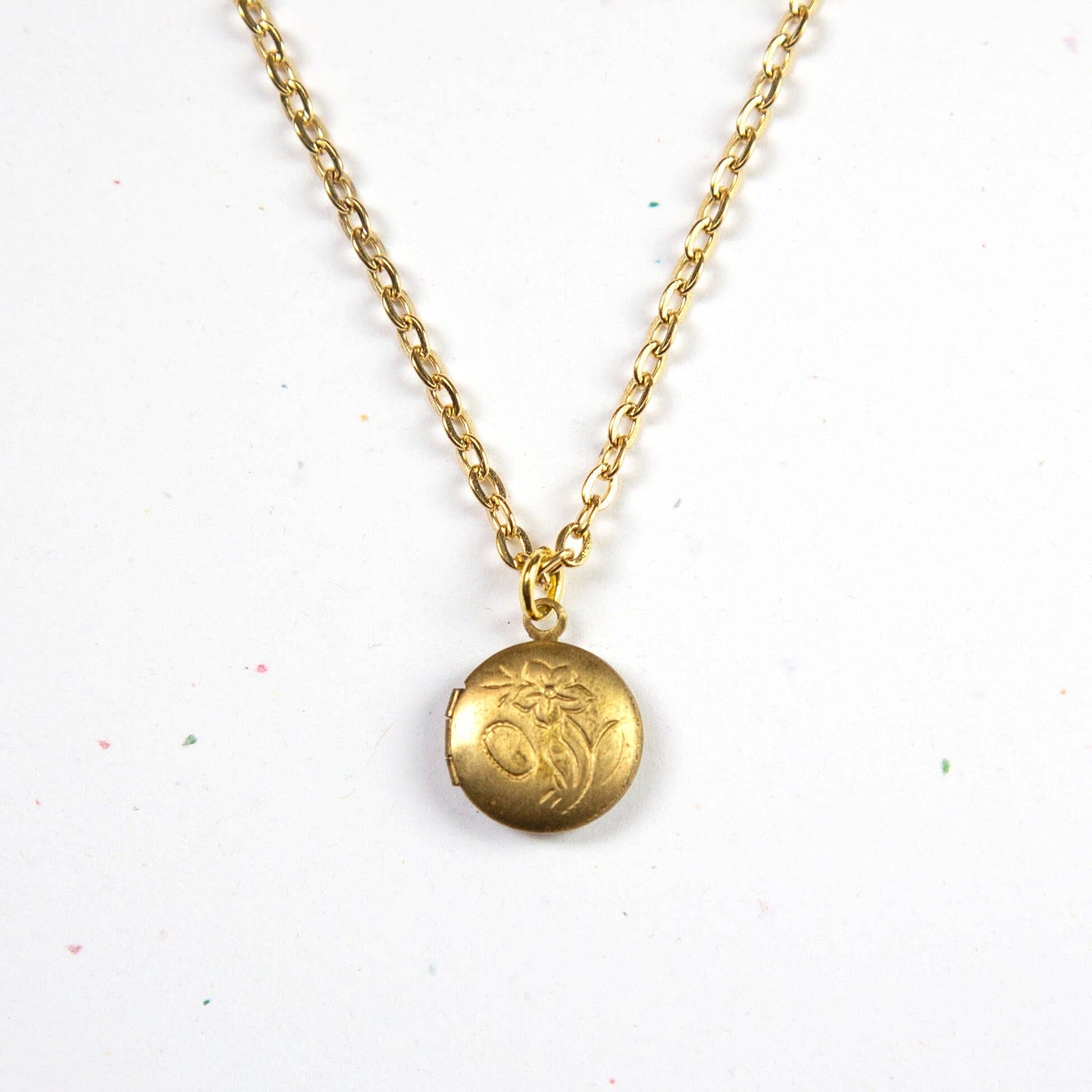 Vintage Mini Round Locket Necklace