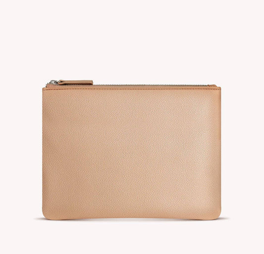 Vegan Leather Zipper Pouch Large