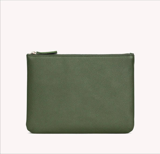 Vegan Leather Zipper Pouch Large