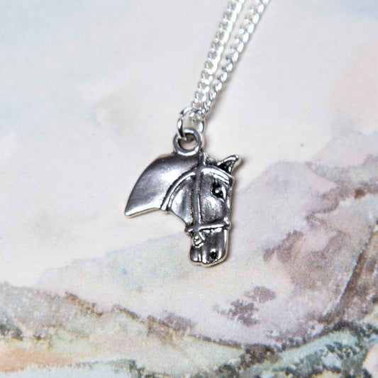 Vintage Silver Horse Charm Necklace